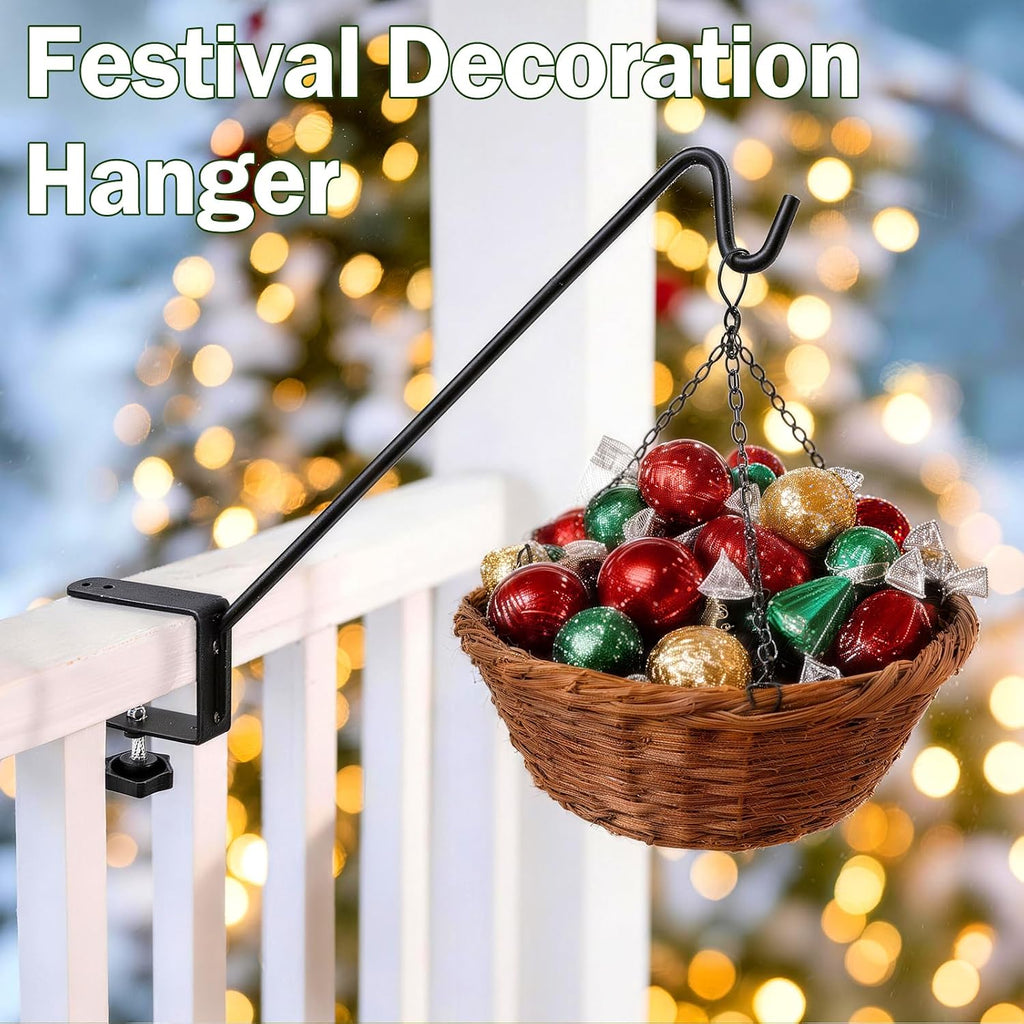 11 Inch Deck Railing Plant Hanger 2 PCS, Deck Hooks for Railing