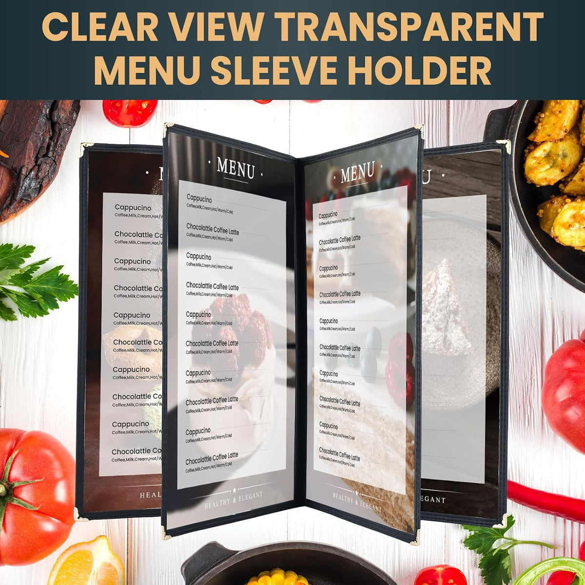 Restaurant Menu Covers 8.5 x 14, 12 Pack, 4 Page 8 View Books