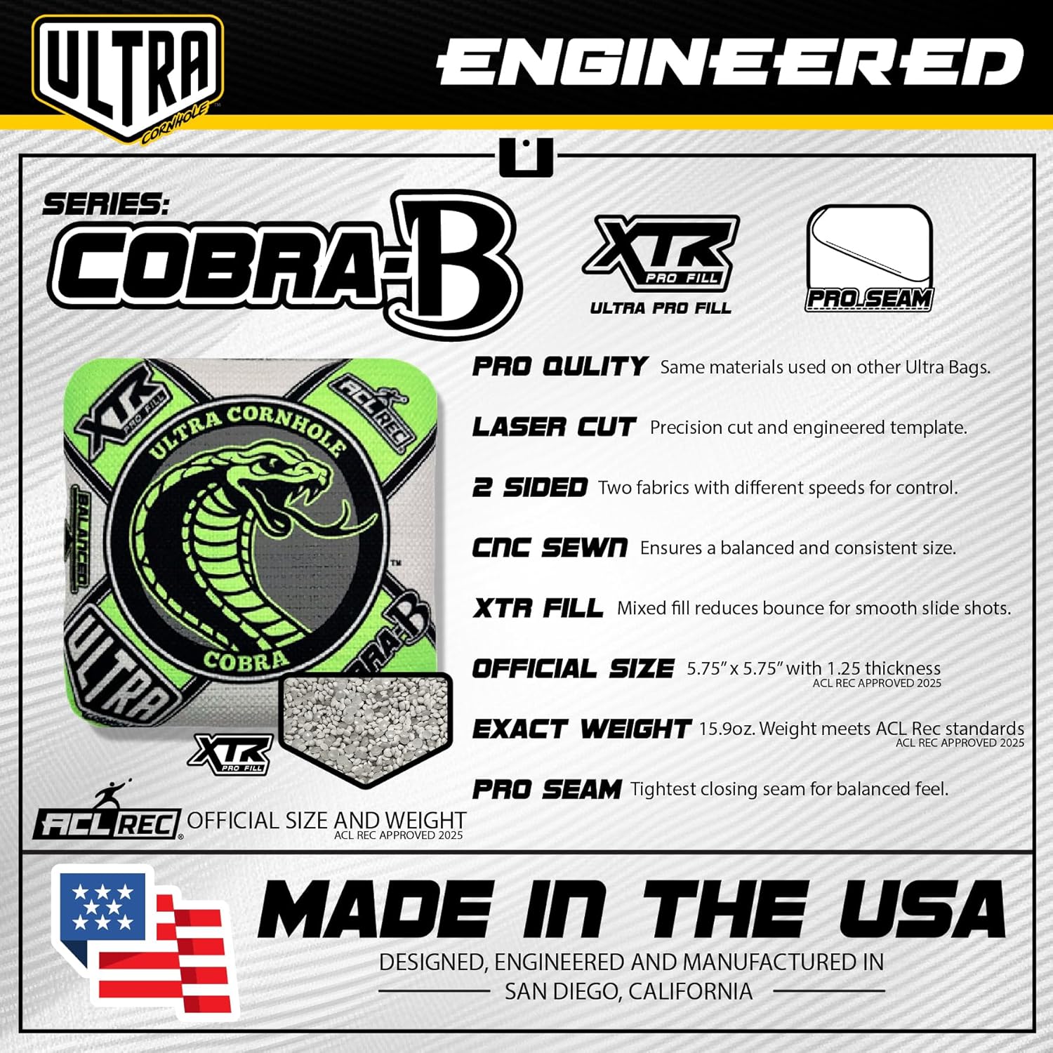 Bags Cobra-B Cornhole Bag Set - ACL Approved