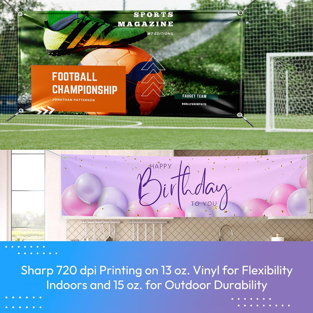 Custom Vinyl Banner Personalized HD Printing for Indoor/Outdoor - Perfect for Business Events, Graduation, Birthdays