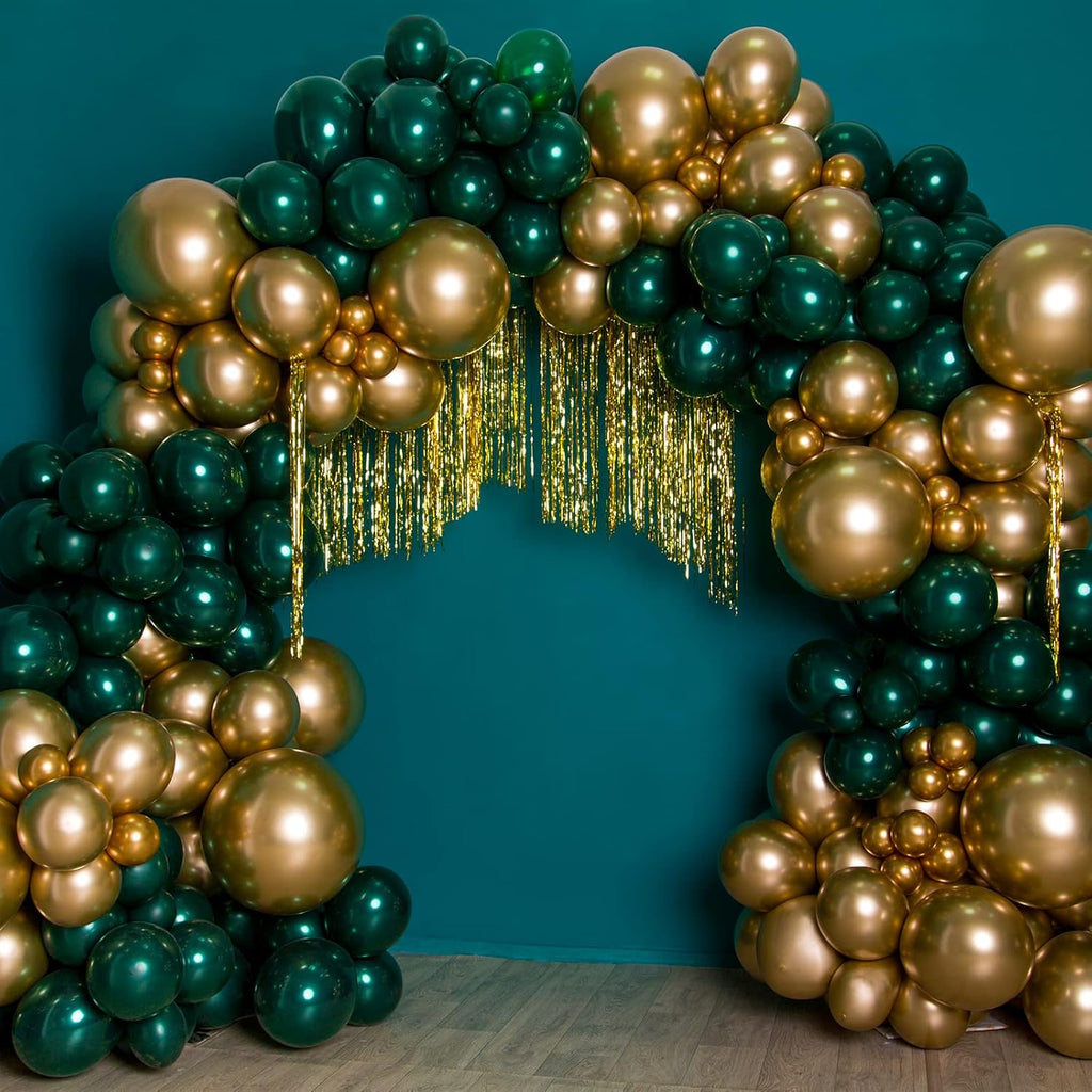 Gold Balloons 129pcs Different Sizes 18 12 10 5 Inch, Metallic Gold Balloon Garland Arch Kit for Graduation Party
