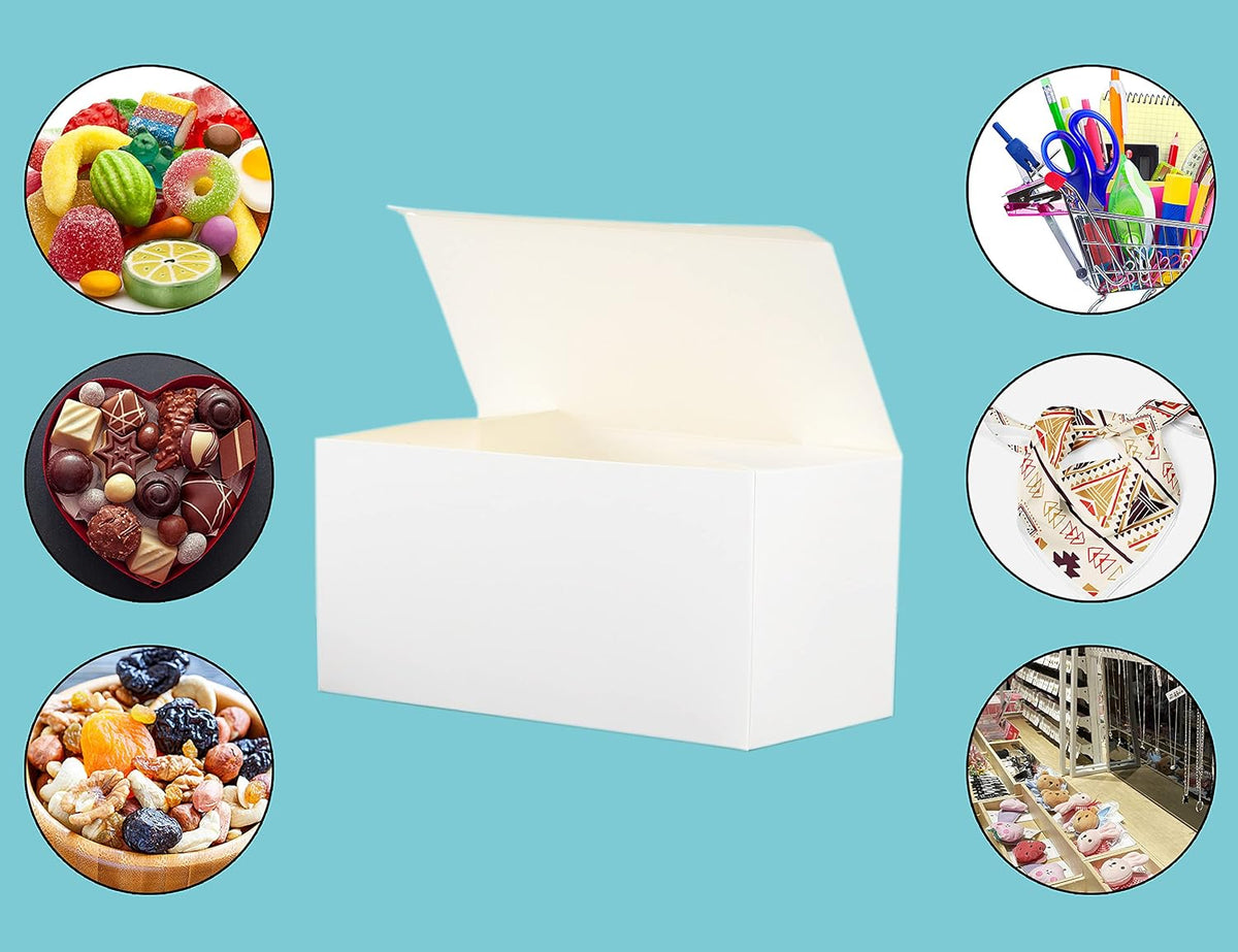 White Gift Boxes with Lids, 24 Pack, 9x4.5x4.5 IN