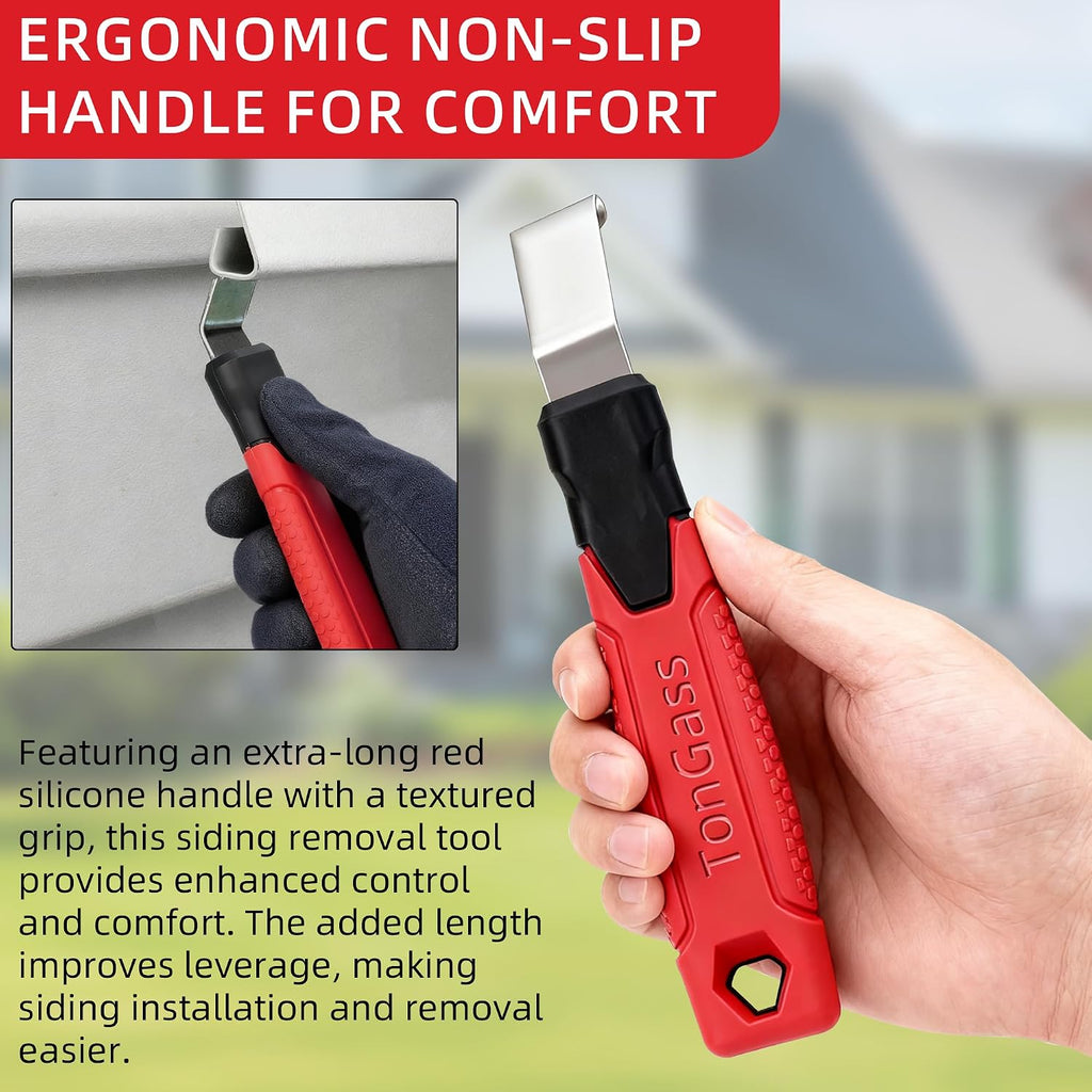 Vinyl Siding Removal Tool with Extra Long Non-Slip Grip Handle