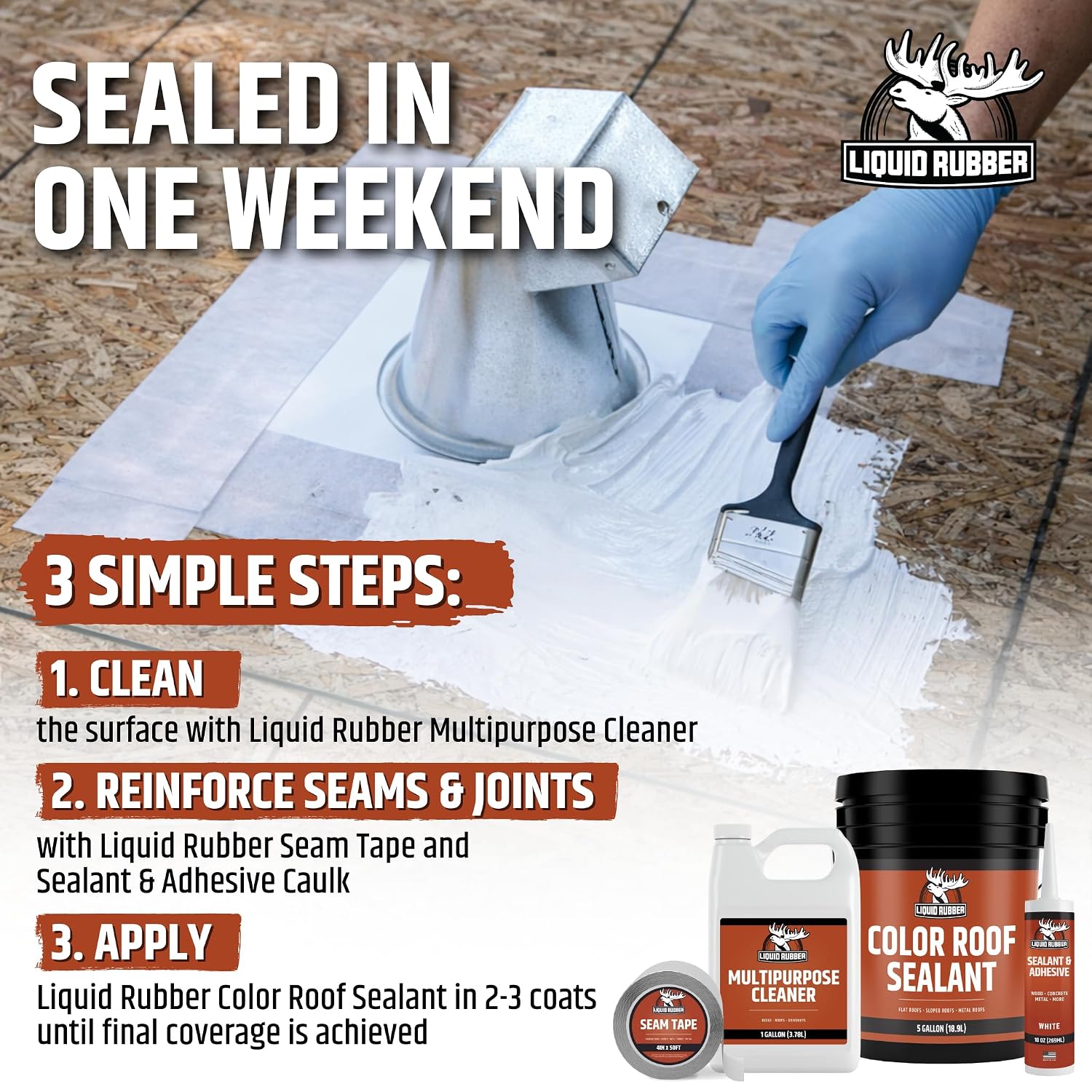 Color Roof Sealant - Flat & Metal, Light Gray, 1 Gallon