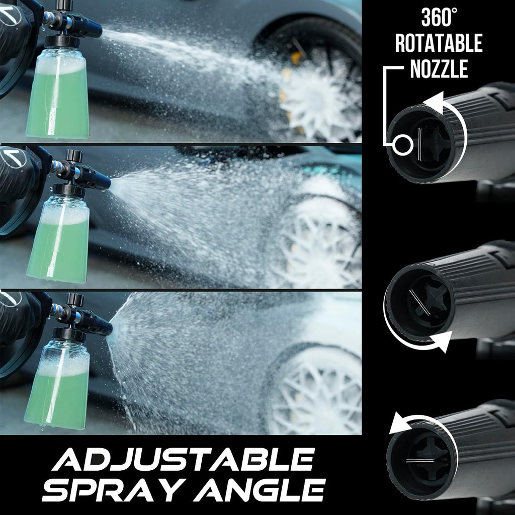 Foam Cannon for Pressure Washer with 1/4" Quick Connect, for Cars | Thick Foam Car Wash Foam Sprayer, Adjustable