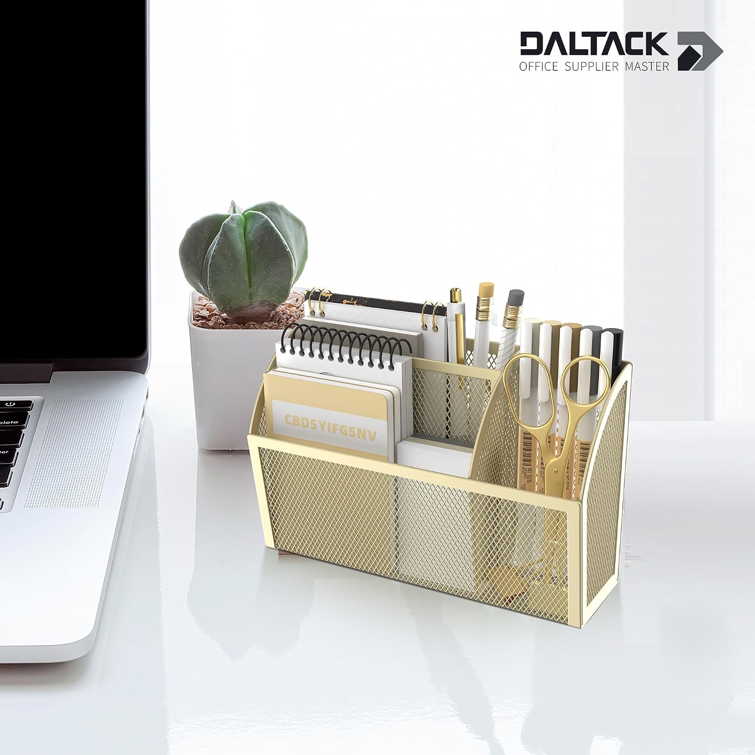 3-Grid Magnetic Pencil Holder, Strong Magnet Locker Organizer, Yellow | Mesh Magnetic Shelf, Marker Holder Perfect