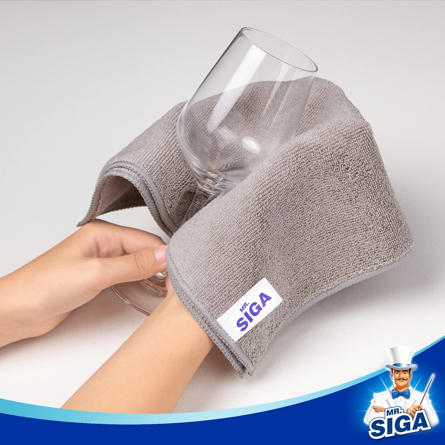 Microfiber Cleaning Cloth, All-Purpose Microfiber Towels, Streak Free Cleaning Rags, Pack of 12, Grey, Size 32 x 32