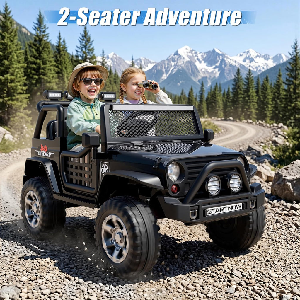 24V 4WD Ride on Truck Car w/800W Motors, 2 Seater, Remote Control, Gift Flower, 3 Speeds, Pop Music, Power 4 Wheels