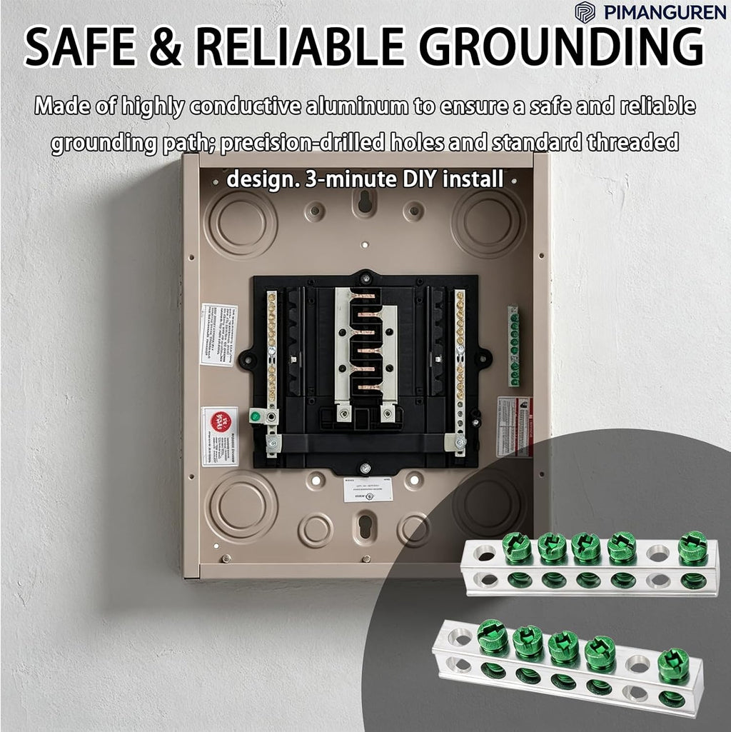 5 Terminal Ground Bar Kit for Eaton Electrical Panel 2 Pack