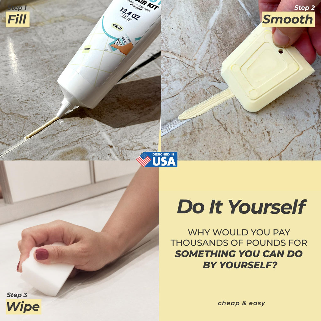 Premixed Tile Grout Repair - Cream/Ivory (13.4oz/380g)