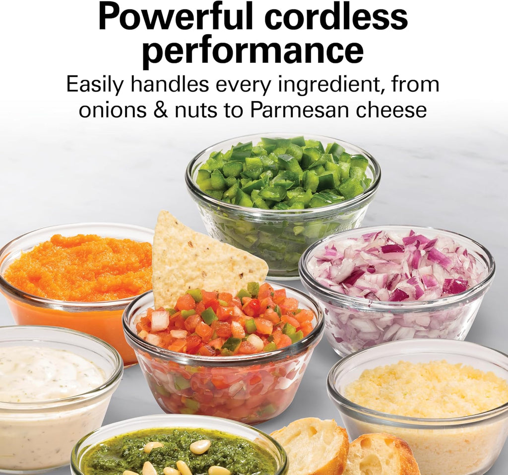 Powerful Cordless Mini Food Processor & Vegetable Chopper | 4 Cup Capacity | Fast Recharging, Includes Power Adapter