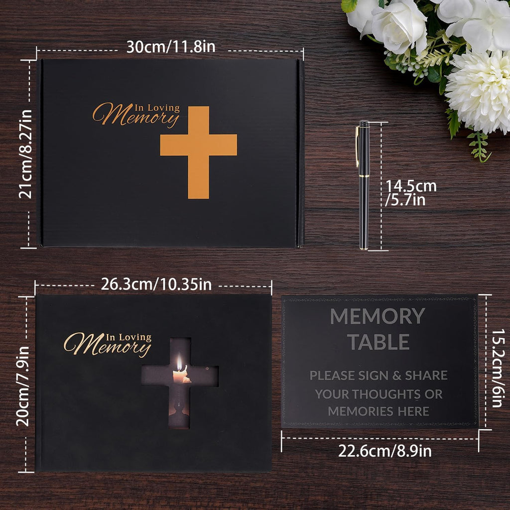 Funeral Guest Book for Memorial Service – in Loving Memory Guest Sign in Book, Celebration of Life Memorial Guest