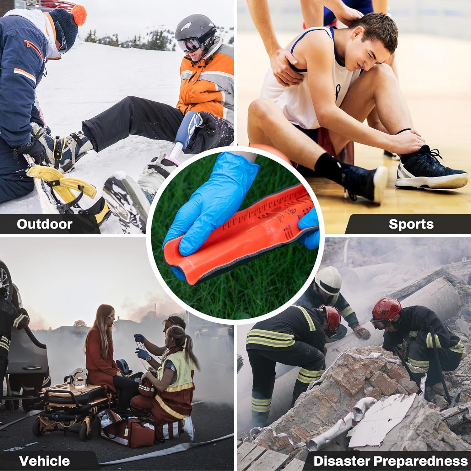 First Aid Splint 36" X 4.3" Orange-Gray, Keep Bones in Position (1, Folded)