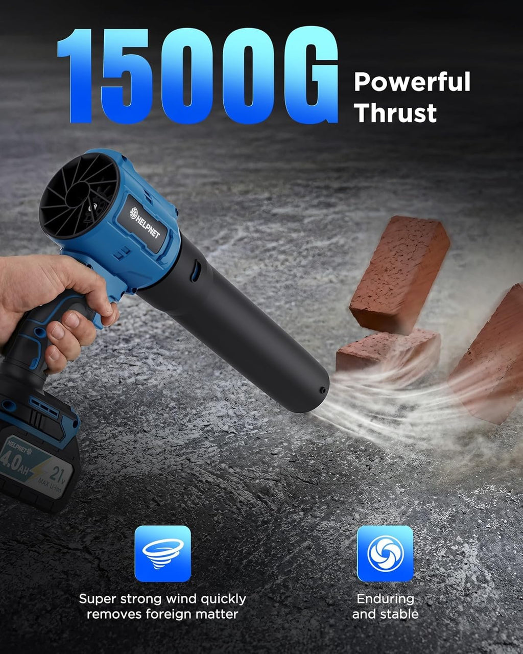 Cordless Leaf Blower with Battery and Charger - Blowers for Lawn Care, As Seen On TV, 1000000 RPM Turbo Jet Electric