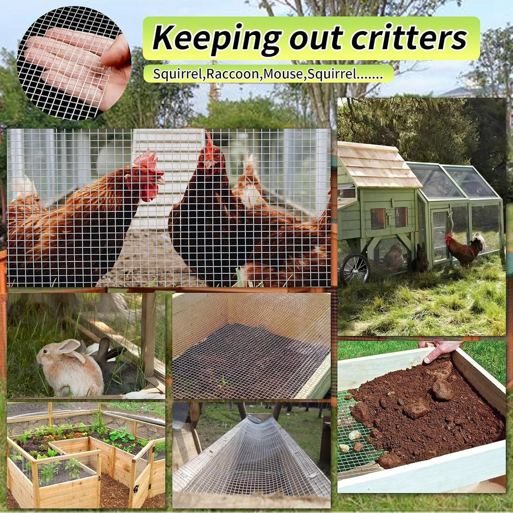 Hardware Cloth 1/4 in Galvanized Wire Mesh Roll (23 GA) Chicken Wire Fence Roll for Chicken Pen/coop Fences, Screen