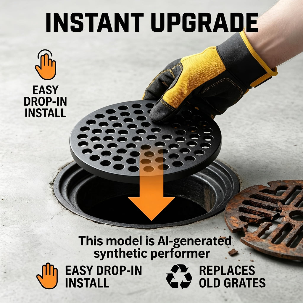 4.72 Inch Cast Iron Drain Cover, Round Replacement Floor Drain Strainer