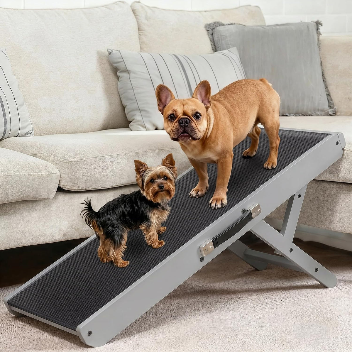 Dog Ramp for Couch – Non-Slip, Sturdy Build Foldable Wooden Dog Ramp – Supports up to 200 lbs – 7 Adjustable Heights