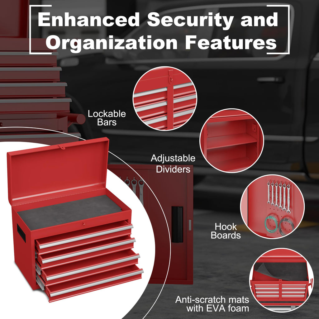 5-Drawer Rolling Tool Chest Red