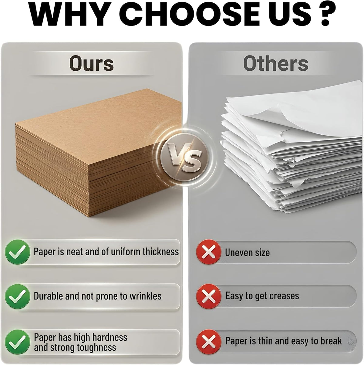 Chipboard Sheets 8.5 x 11 Inch 22pt Thick Chipboard Sheets Kraft Board Cardboard Sheets for Packaging Inserts