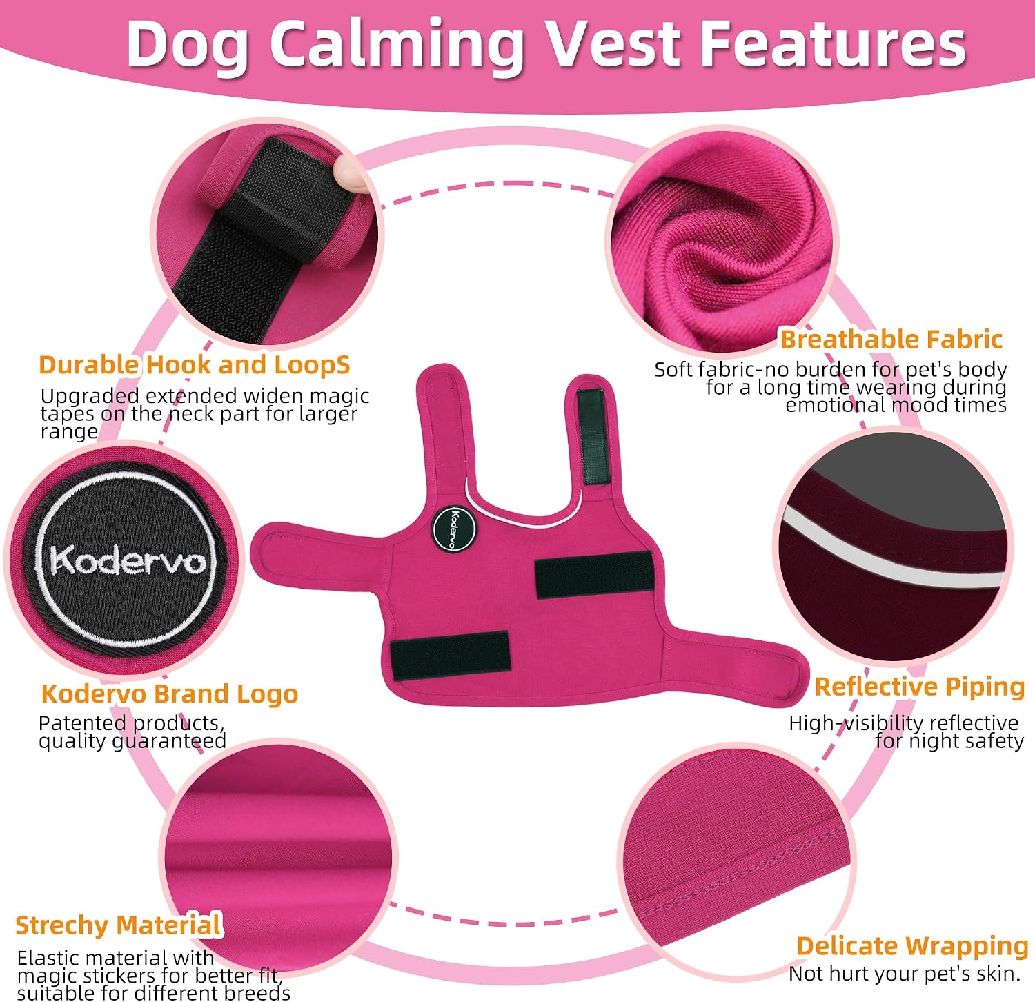 Dog Anxiety Jacket, Skin-Friendly Dog Calming Shirt - Dog Coat for Thunder, Fireworks, Vet Visits and Separation