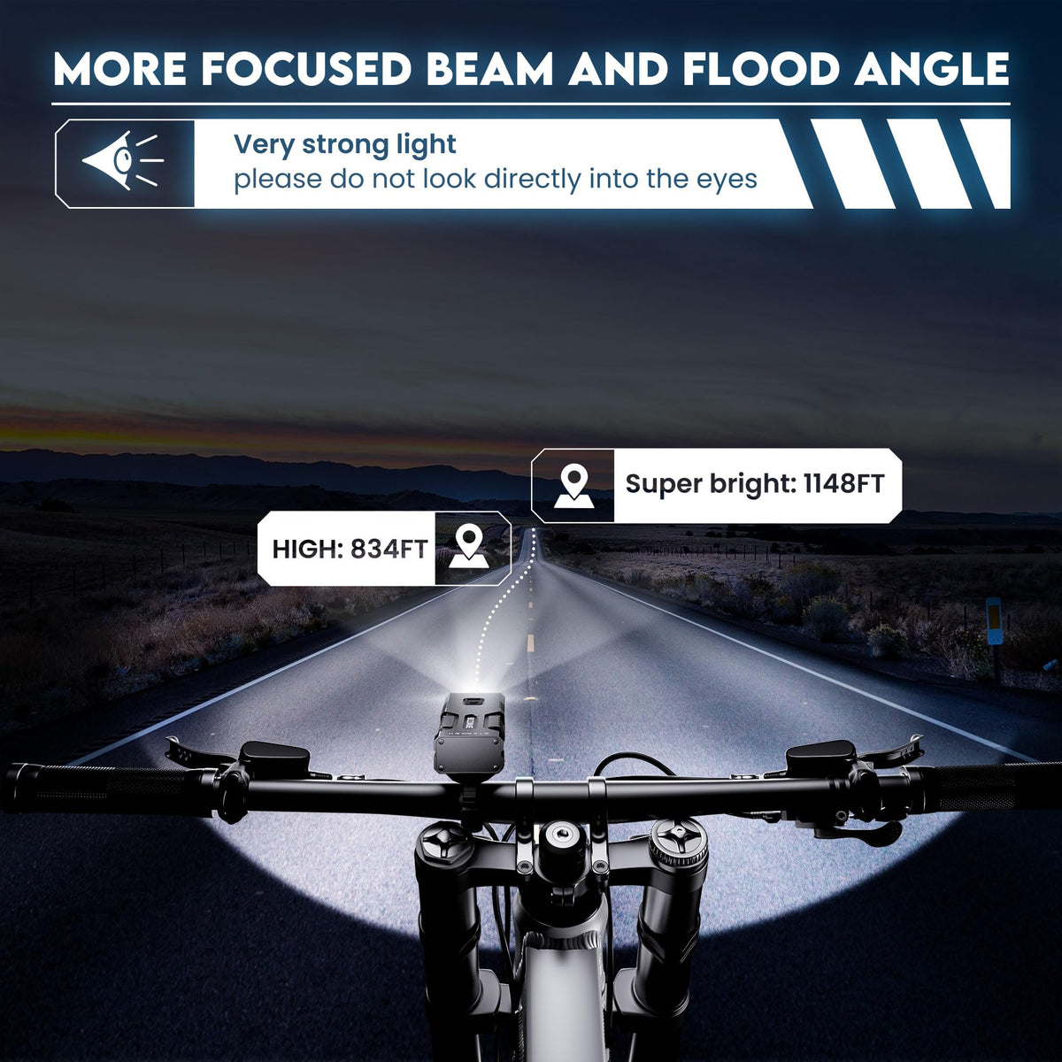 Bicycle Headlight, High Brightness, Ultra Powerful Output