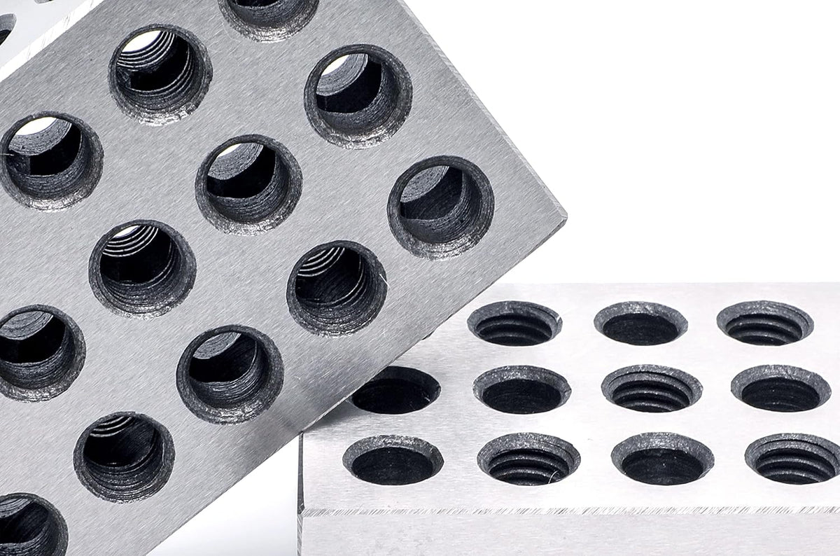 Pair 1" x 2" x 3" Precision Steel 1-2-3 123 Blocks 23 Holes