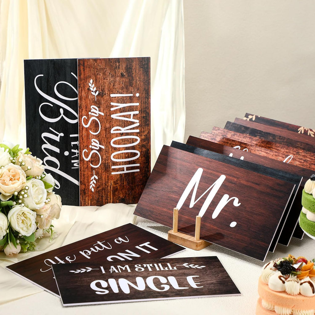24 Designs Rustic Wedding Photo Booth Props,Double Sided PVC Selfie