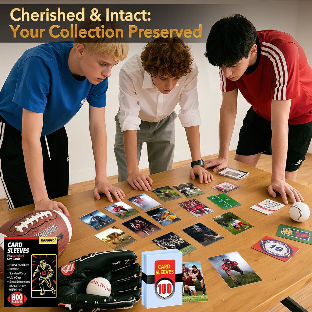 800 Counts Card Sleeves, Premium Clear Polypropylene (PP) Card Sleeves, Penny Trading Cards are Suitable for Standard