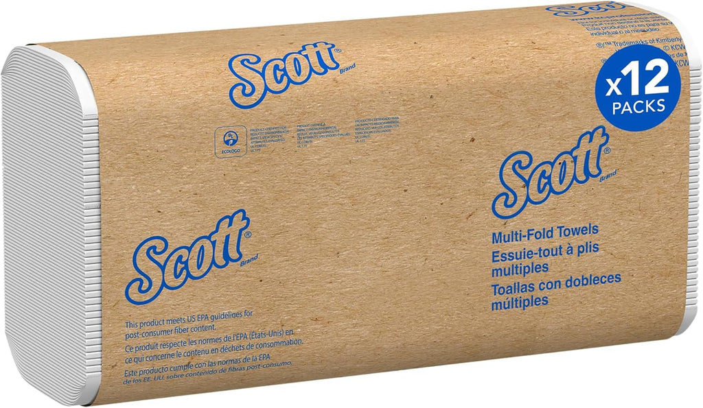 Universal Multifold Paper Towels, Bulk (03650), Absorbency Pockets, White, 9.2"x9.4" Towel, Compressed, Compact (Pack