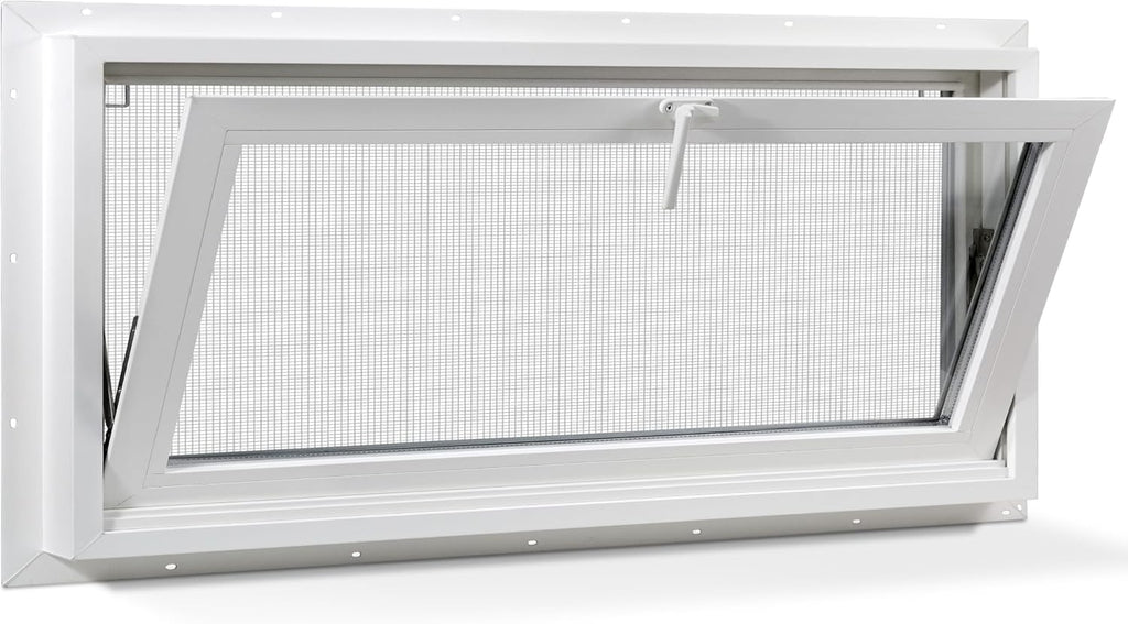 Vinyl Hopper Basement Window 32" x 16" White