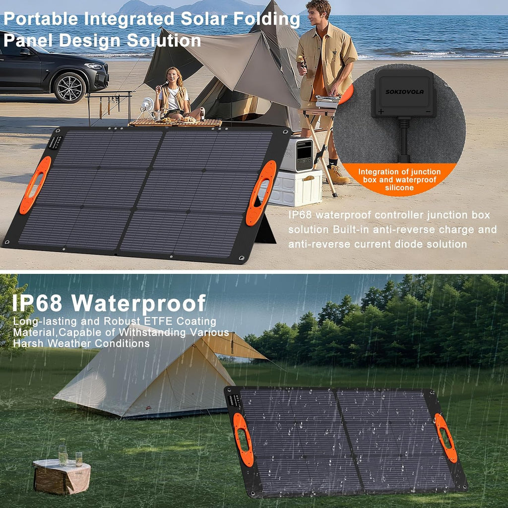 N-Type 16BB 100W Portable Solar Panel 18V ETFE Portable Foldable Solar Charger NextGen 25% High Conversion Folding
