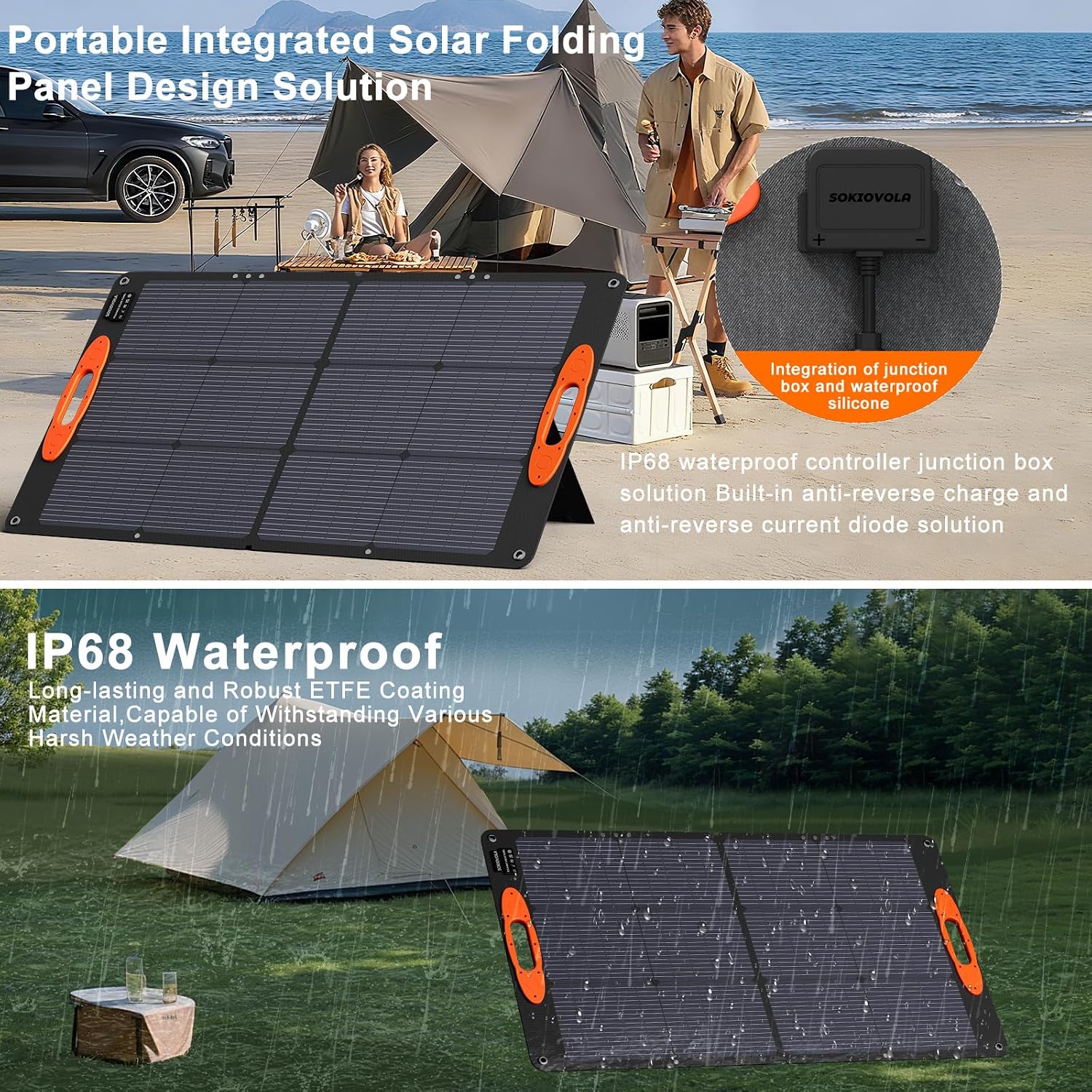 N-Type 16BB 100W Portable Solar Panel 18V ETFE Portable Foldable Solar Charger NextGen 25% High Conversion Folding