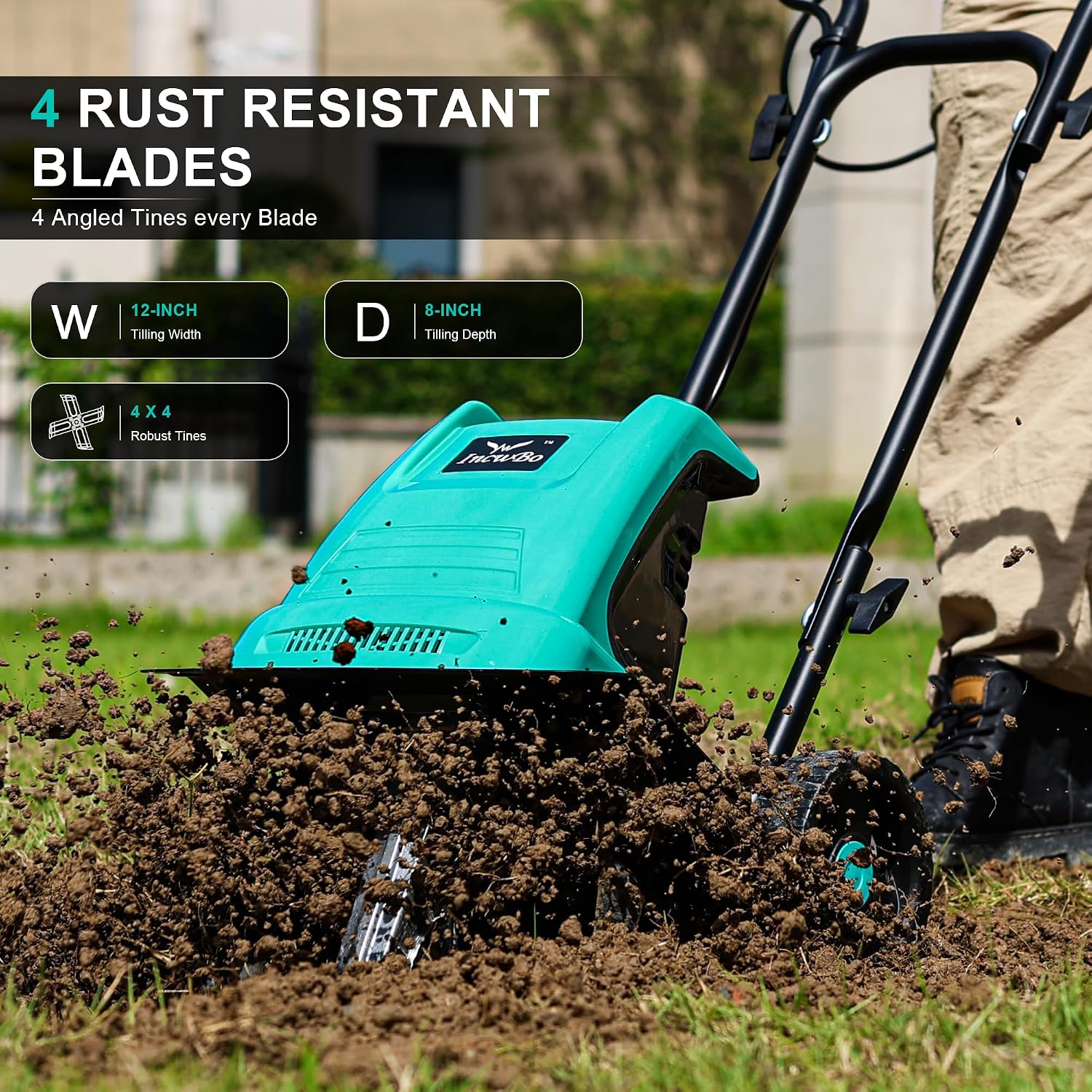 12'' 10.5AMP Corded Electric Garden Roto Tiller Cultivator Powerful | Electric front tine tiller lightweight, Metal