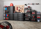 Heavy Duty 4-Tier Storage Shelving Unit, Black Plastic, 30 Inch Wide x 56.2 Inch High, 280 lb Capacity, Tool-Free