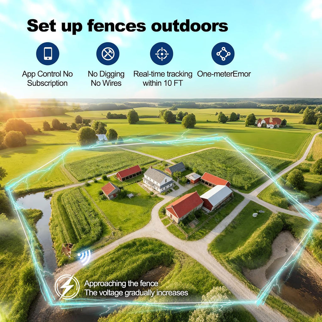 GPS Wireless Dog Fence, Dog Fence Collar, No Monthly Fee for Large Dogs