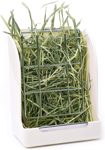 Hay Feeder for Rabbits, Guinea Pigs, and Chinchillas - Minimize Waste and Mess with 5.5" x 3.5" x 7.4" Hanging