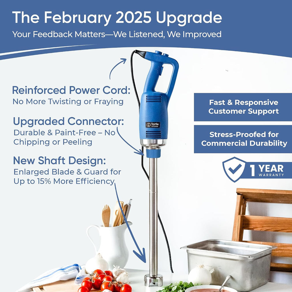TK Commercial Immersion Blender 750W Heavy Duty for Restaurants - 22" Shaft
