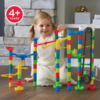 Marble Run 110 Piece Building Set with 82 Track Pieces, 15 Marbles and Motorized Elevator
