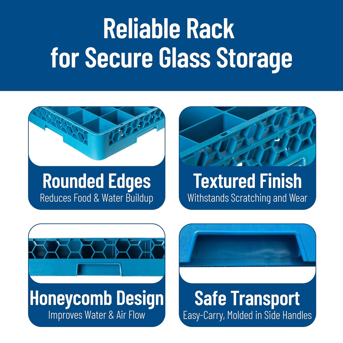 Carlisle Commercial Dishwasher Glass Rack, 25 Compartments, Base Rack