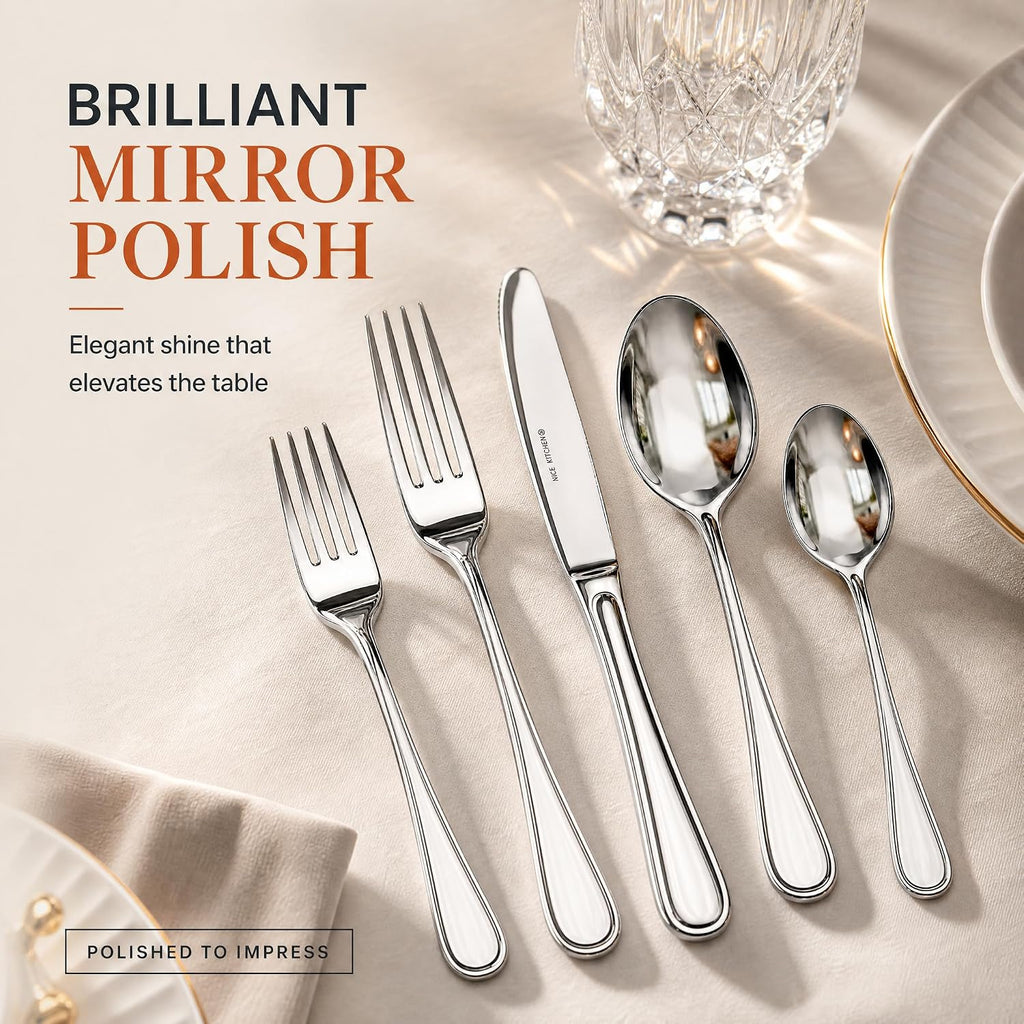 Silverware Set for 8,40 Piece Heavy Duty Cutlery Set