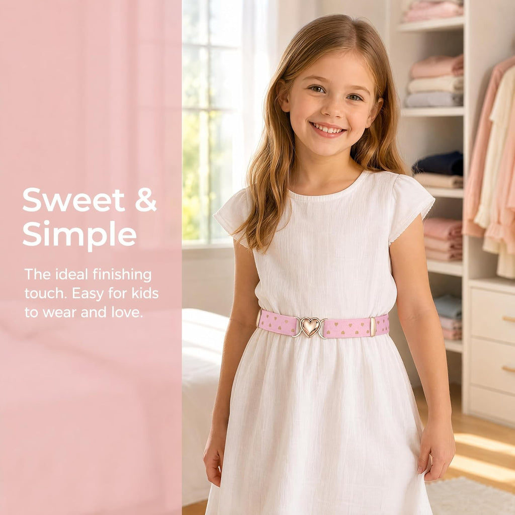 Elastic Belts 4 Pack with Gift Box Stretch Little Toddler Teen Kids Adjustable Uniform Belt Fashion Belt