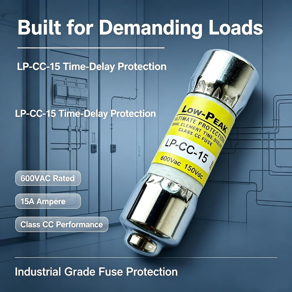 LP-CC-15 LP-CC-15A LP-CC 15A Time Delay Fuse, 5 Pcs, 600Vac