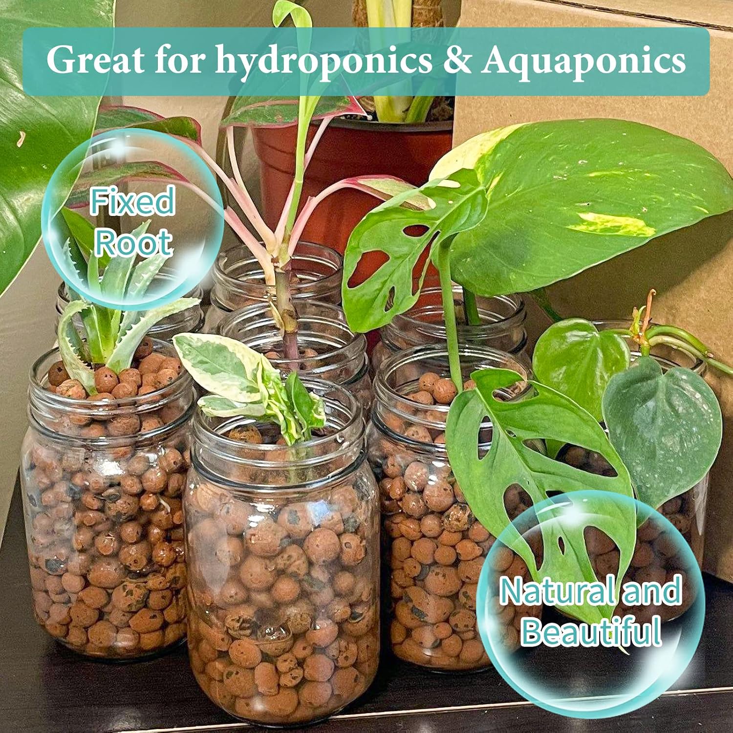 15LB Leca Clay Pebbles for Plants 4mm-16mm Clay Balls for Hydroponic | Drainage, Reusable, Aeration, Moisture