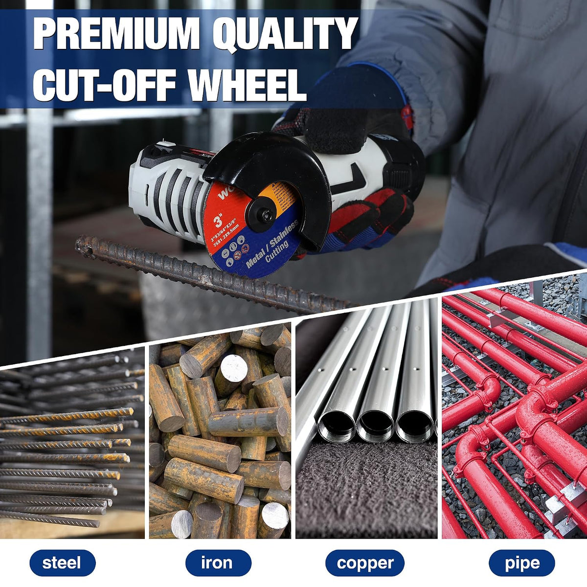 WORKPRO 20-Pack 3" x 3/8" Cut-Off Wheels