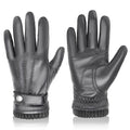 Winter Leather Gloves for Men Sheepskin Men Driving Gloves