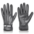 Winter Leather Gloves for Men Sheepskin Men Driving Gloves