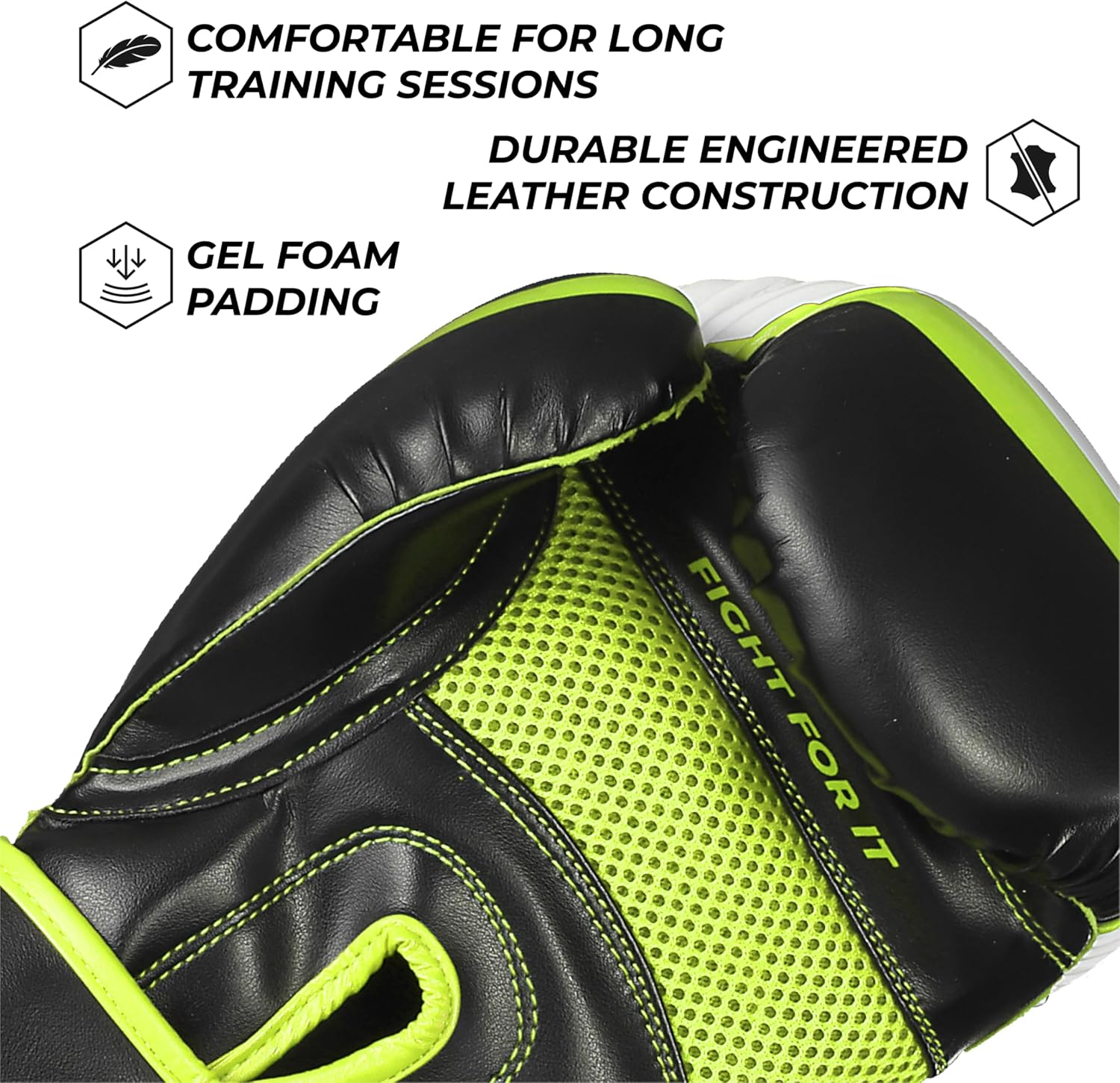 Essential Gel Boxing Gloves for Men & Women, Kickboxing MMA, Muay Thai Gloves and Heavy Bag Training Punching & Sparring