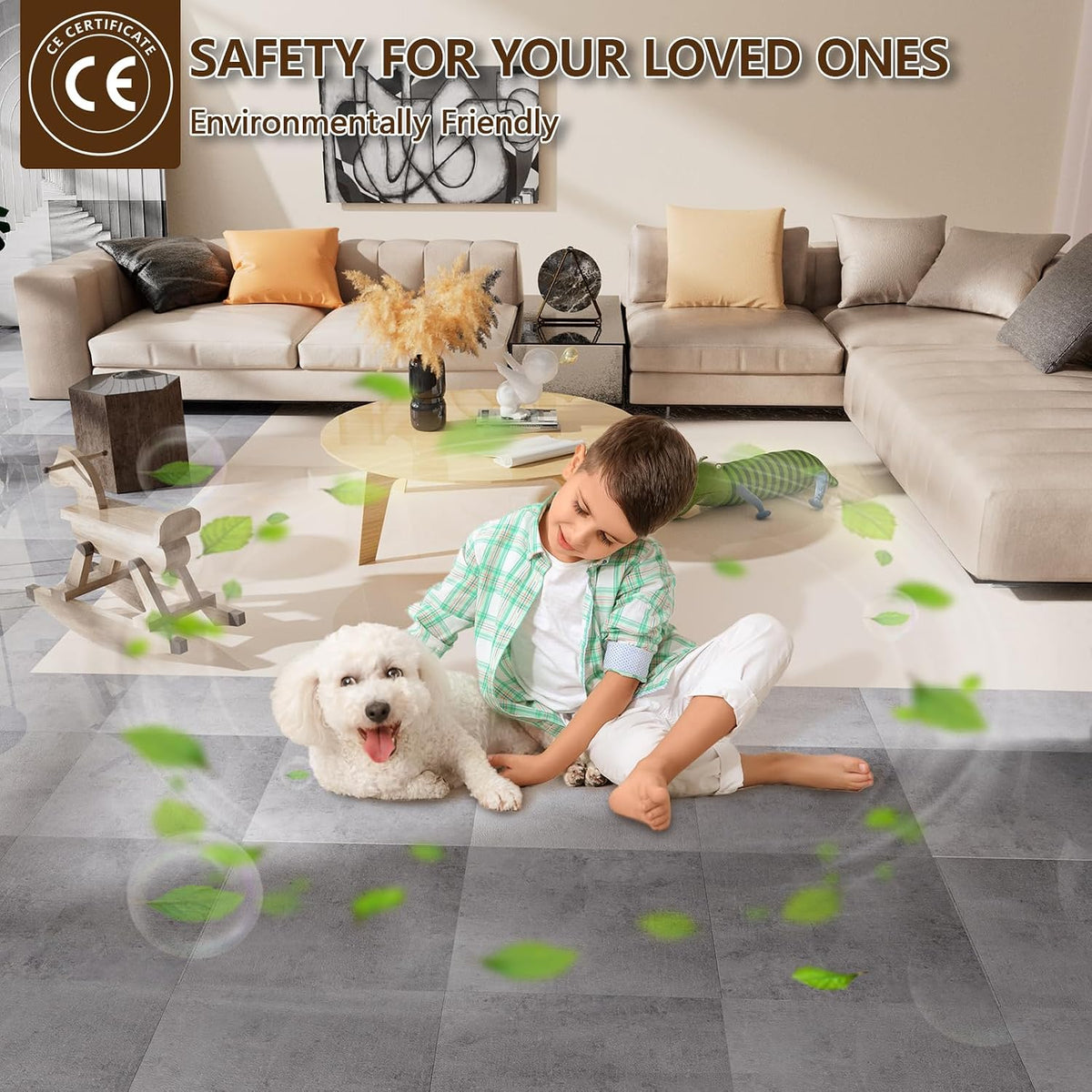 Peel and Stick Floor Tile, 20-Pack 12" x 12" Vinyl Flooring, Waterproof Self-Adhesive Luxury Vinyl Tiles, Easy DIY
