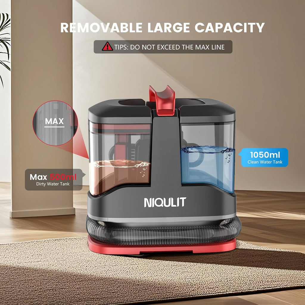 Portable Spot Cleaner Machine for Carpet & Upholstery,15 Kpa Strong Suction Furniture Cleaner Machine for Pet Stain