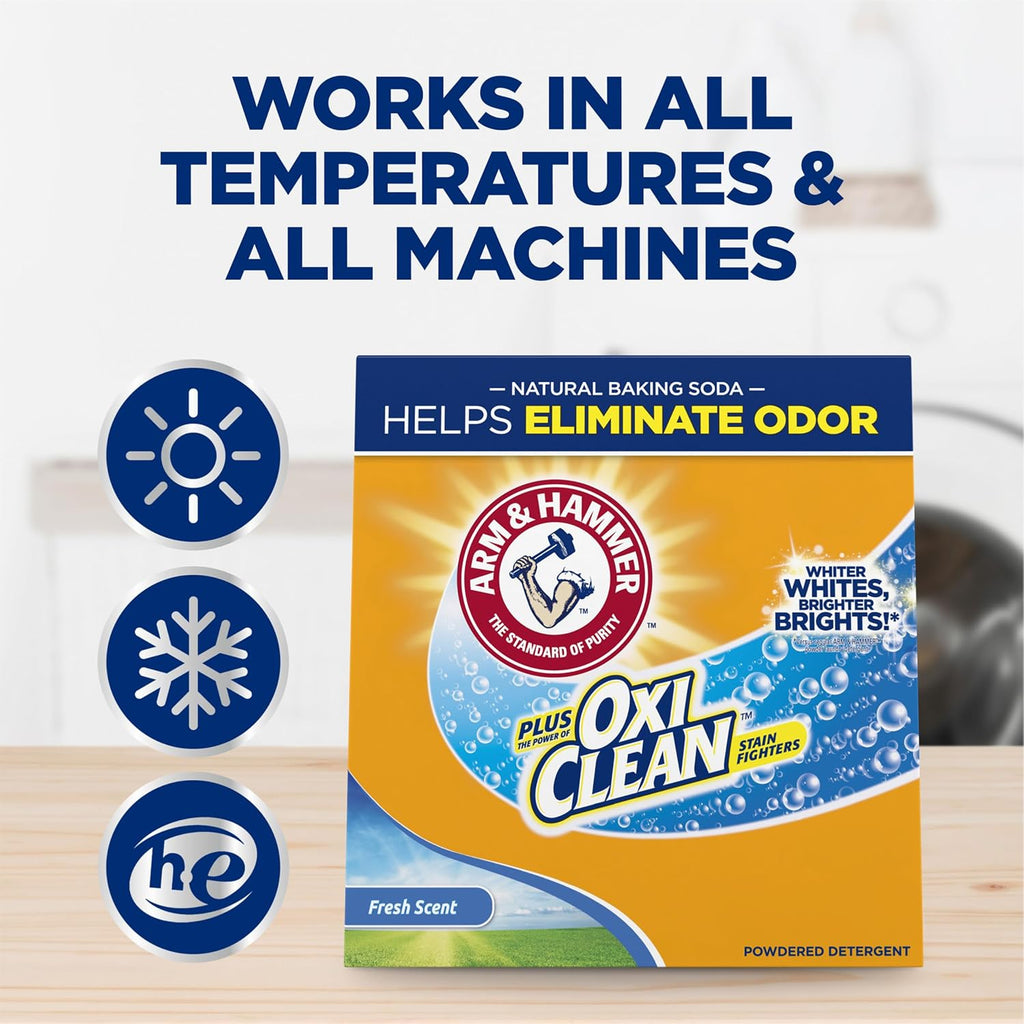 Plus OxiClean Powder Laundry Detergent, Fresh Scent, 3.48 lbs